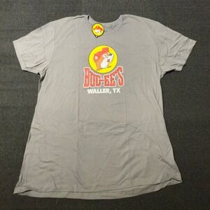 NWT Bucees Waller TX Gray T-Shirt Beaver Texas Travel Stop Souvenir Mens 2XL